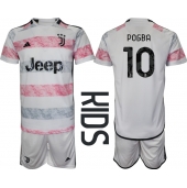 Juventus Paul Pogba #10 Uit tenue Kids 2023-24 Korte Mouwen (+ broek)