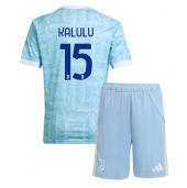 Juventus Pierre Kalulu #15 Uit tenue Kids 2025-26 Korte Mouwen (+ broek)