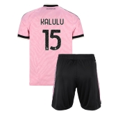 Juventus Pierre Kalulu #15 Uit tenue Kids 2026-27 Korte Mouwen (+ broek)