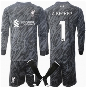 Liverpool Alisson Becker #1 Keeper Thuis tenue Kids 2024-25 Lange Mouwen (+ broek)