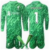Liverpool Alisson Becker #1 Keeper Uit tenue Kids 2024-25 Lange Mouwen (+ broek)