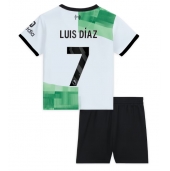 Liverpool Luis Diaz #7 Uit tenue Kids 2023-24 Korte Mouwen (+ broek)