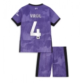 Liverpool Virgil van Dijk #4 Derde tenue Kids 2023-24 Korte Mouwen (+ broek)