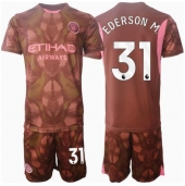 Manchester City Ederson Moraes #31 Keeper Thuis tenue Kids 2024-25 Korte Mouwen (+ broek)