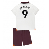 Manchester City Erling Haaland #9 Uit tenue Kids 2023-24 Korte Mouwen (+ broek)