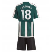 Manchester United Casemiro #18 Uit tenue Kids 2023-24 Korte Mouwen (+ broek)