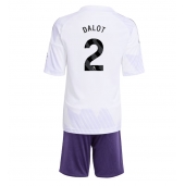 Manchester United Diogo Dalot #2 Uit tenue Kids 2025-26 Korte Mouwen (+ broek)