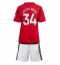 Manchester United Donny van de Beek #34 Thuis tenue Kids 2023-24 Korte Mouwen (+ broek)