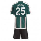 Manchester United Jadon Sancho #25 Uit tenue Kids 2023-24 Korte Mouwen (+ broek)