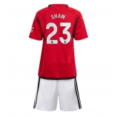 Manchester United Luke Shaw #23 Thuis tenue Kids 2023-24 Korte Mouwen (+ broek)