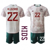 Mexico Hirving Lozano #22 Uit tenue Kids WK 2022 Korte Mouwen (+ broek)