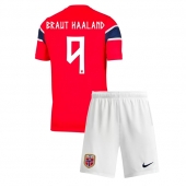 Noorwegen Erling Haaland #9 Thuis tenue Kids WK 2026 Korte Mouwen (+ broek)