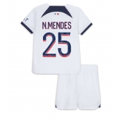 Paris Saint-Germain Nuno Mendes #25 Uit tenue Kids 2023-24 Korte Mouwen (+ broek)