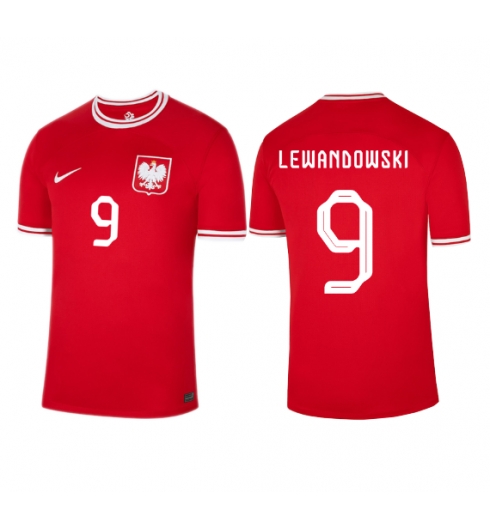 Polen Robert Lewandowski #9 Uit tenue WK 2022 Korte Mouwen
