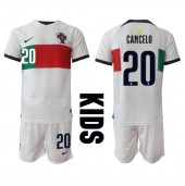 Portugal Joao Cancelo #20 Uit tenue Kids WK 2022 Korte Mouwen (+ broek)