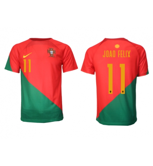 Portugal Joao Felix #11 Thuis tenue WK 2022 Korte Mouwen