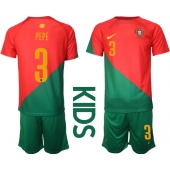 Portugal Pepe #3 Thuis tenue Kids WK 2022 Korte Mouwen (+ broek)