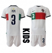 Portugal Pepe #3 Uit tenue Kids WK 2022 Korte Mouwen (+ broek)
