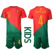 Portugal Ruben Dias #4 Thuis tenue Kids WK 2022 Korte Mouwen (+ broek)
