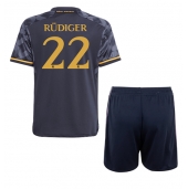Real Madrid Antonio Rudiger #22 Uit tenue Kids 2023-24 Korte Mouwen (+ broek)