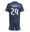 Real Madrid Dean Huijsen #24 Uit tenue Kids 2025-26 Korte Mouwen (+ broek)