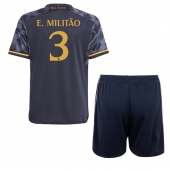 Real Madrid Eder Militao #3 Uit tenue Kids 2023-24 Korte Mouwen (+ broek)