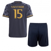 Real Madrid Federico Valverde #15 Uit tenue Kids 2023-24 Korte Mouwen (+ broek)