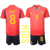 Spanje Koke #8 Thuis tenue Kids WK 2022 Korte Mouwen (+ broek)