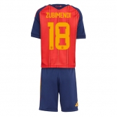 Spanje Martin Zubimendi #18 Thuis tenue Kids WK 2026 Korte Mouwen (+ broek)