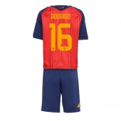 Spanje Rodri Hernandez #16 Thuis tenue Kids WK 2026 Korte Mouwen (+ broek)