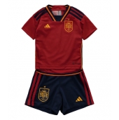 Spanje Thuis tenue Kids WK 2022 Korte Mouwen (+ broek)