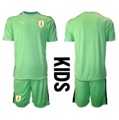 Uruguay Keeper Thuis tenue Kids WK 2022 Korte Mouwen (+ broek)