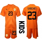 Uruguay Sergio Rochet #23 Keeper Uit tenue Kids WK 2022 Korte Mouwen (+ broek)