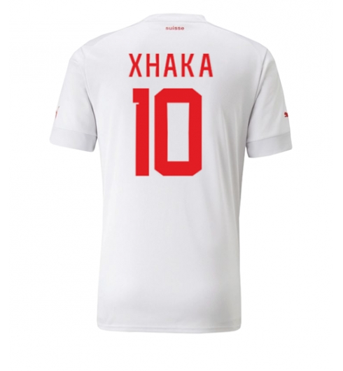 Zwitserland Granit Xhaka #10 Uit tenue WK 2022 Korte Mouwen
