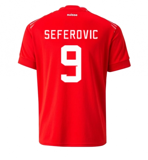 Zwitserland Haris Seferovic #9 Thuis tenue WK 2022 Korte Mouwen