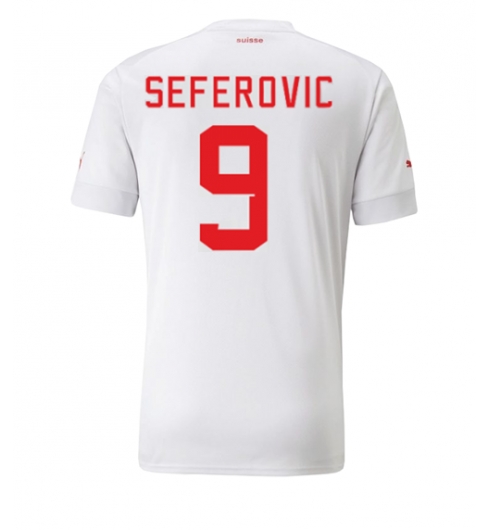 Zwitserland Haris Seferovic #9 Uit tenue WK 2022 Korte Mouwen
