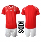 Zwitserland Thuis tenue Kids WK 2022 Korte Mouwen (+ broek)